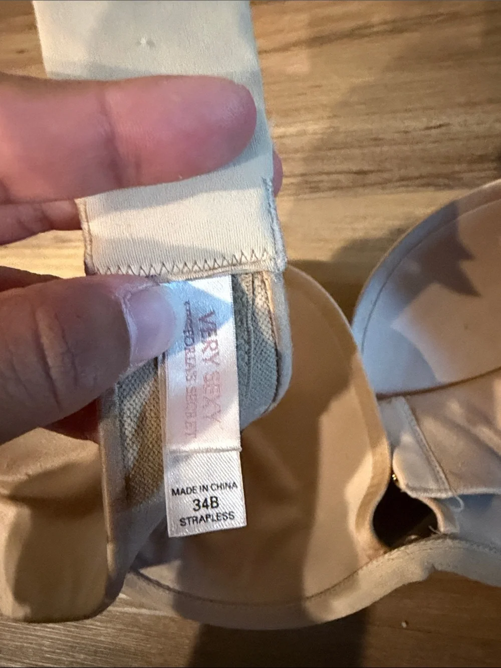 PINK Victorias Secret nude strapless
